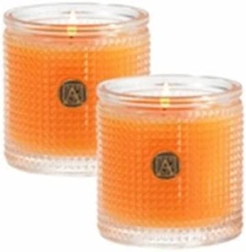 Scented Candle in Textured Glass | Valencia Orange | Set of 2