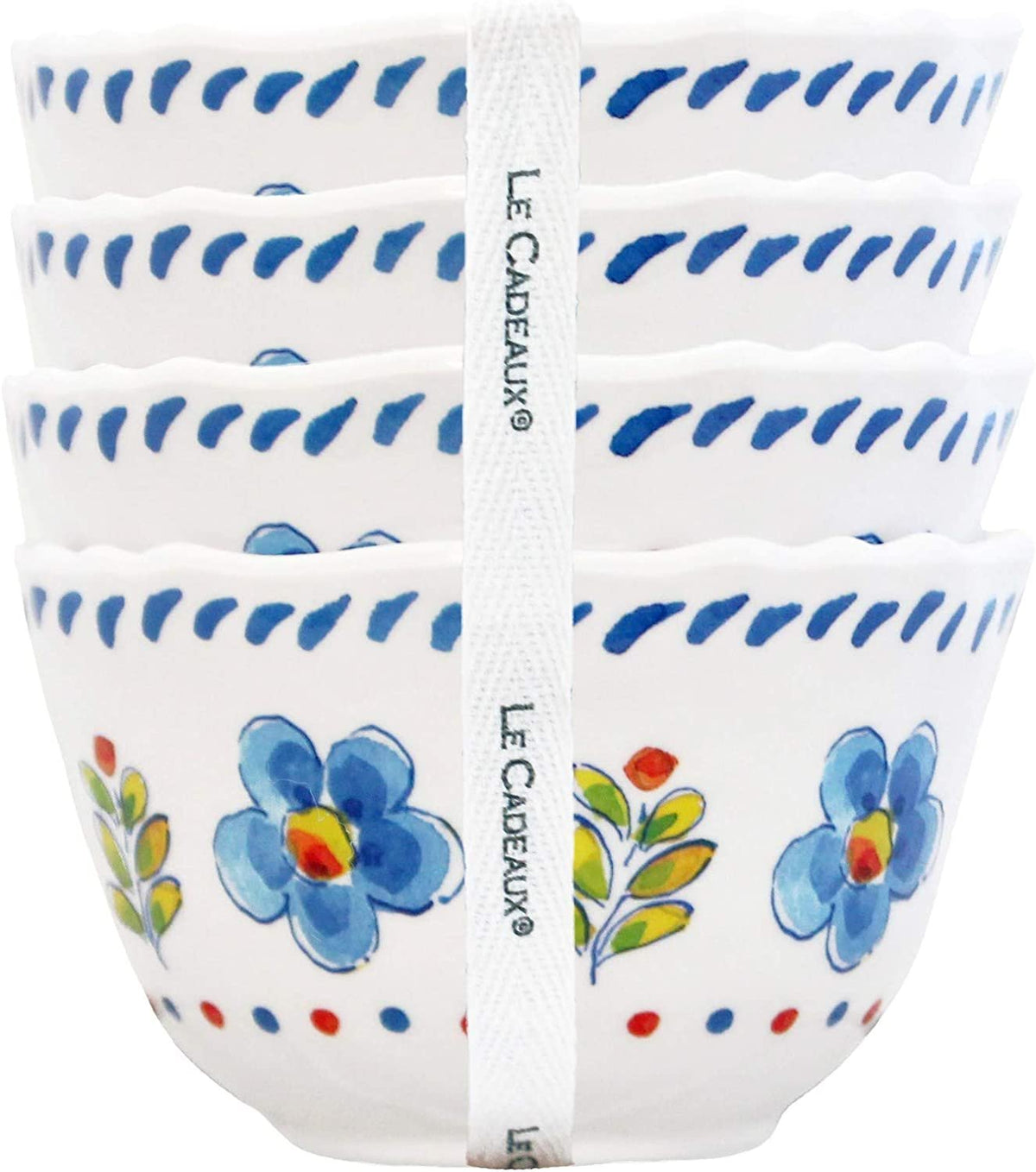 Le Cadeaux Madrid White Melamine Dessert Bowls | Set of 4