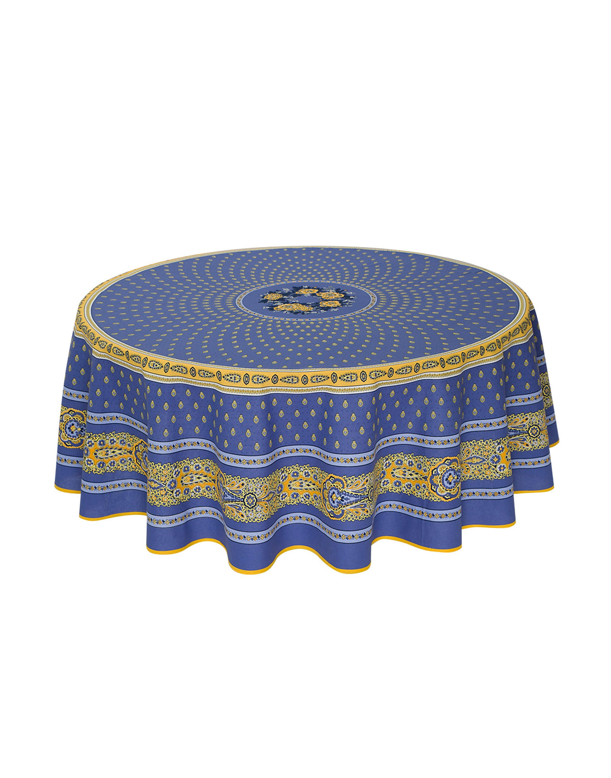 Bastide Lavander Round Provencal Tablecloth | 70" Round | Easy Care Coated Cotton