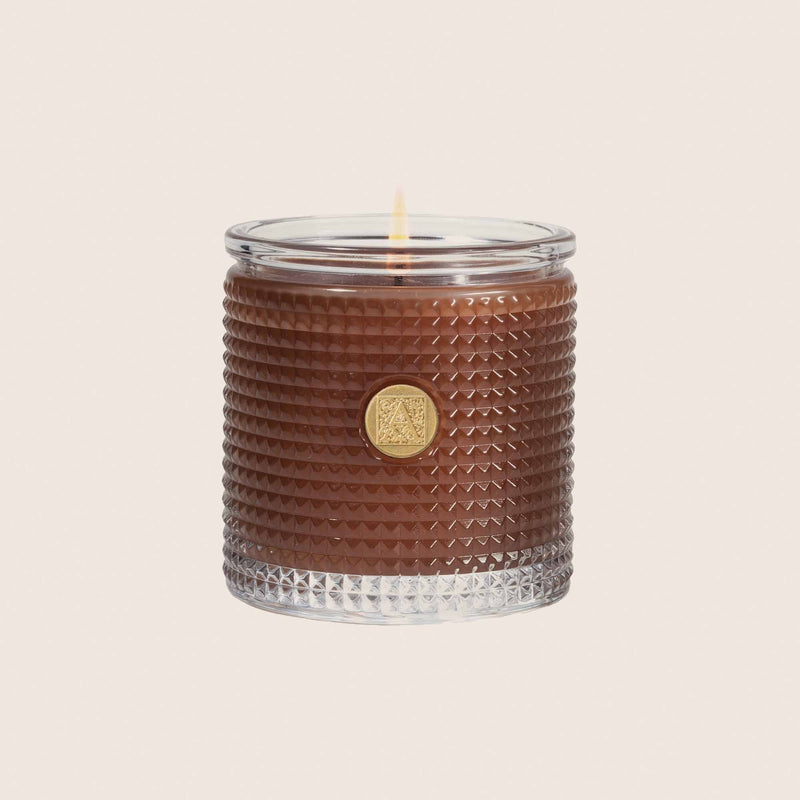 Scented Candle in Textured Glass | Cinnamon Cider