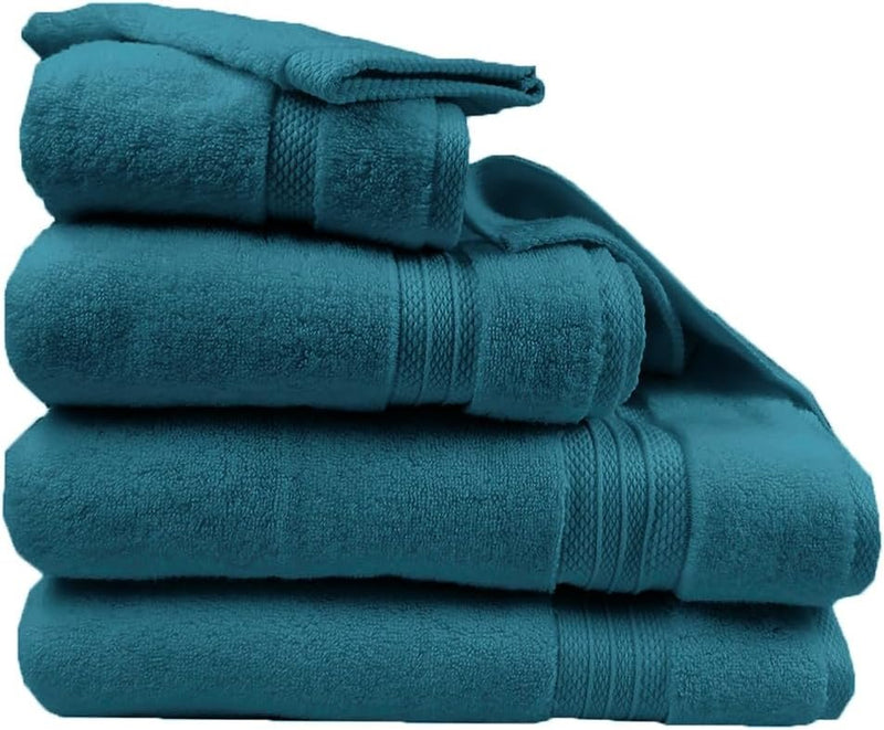 Garnier Thiebaut Elea 600GSM 100% Cotton Bath Towels Set | Canard Green | 6 Piece Set