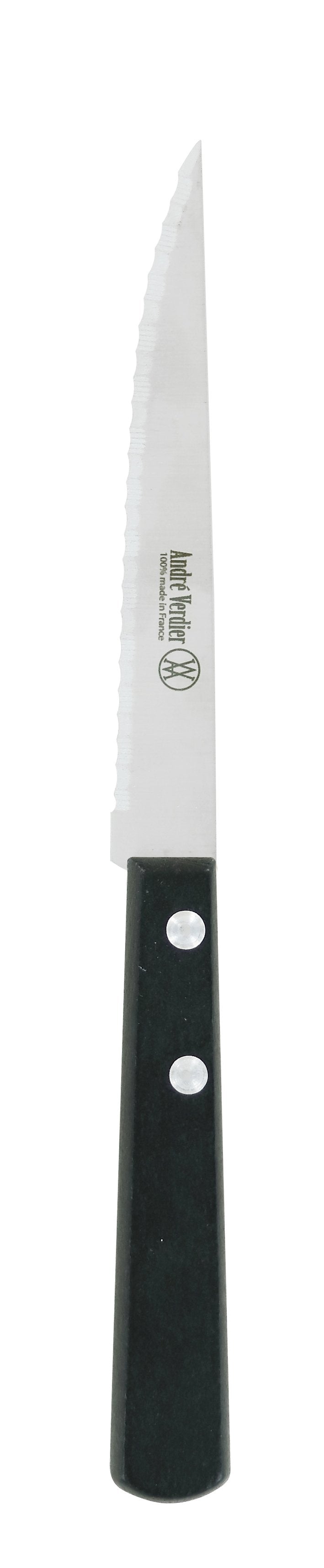 Andre Verdier Steak Knife Double Serration with Black Handle | Set of 4