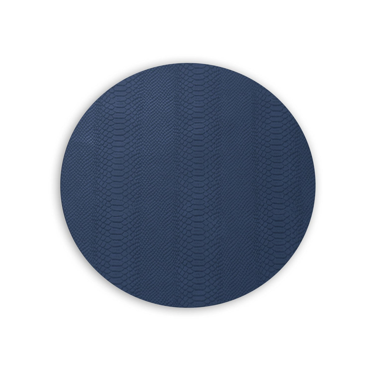 VIDA Croc Reversible Round Placemats | Set of 4 | Blue & Taupe