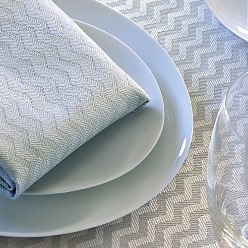 Garnier-Thiebaut Tablecloth Chevron Gris Brise 69" Square - Home Decors Gifts online | Fragrance, Drinkware, Kitchenware & more - Fina Tavola