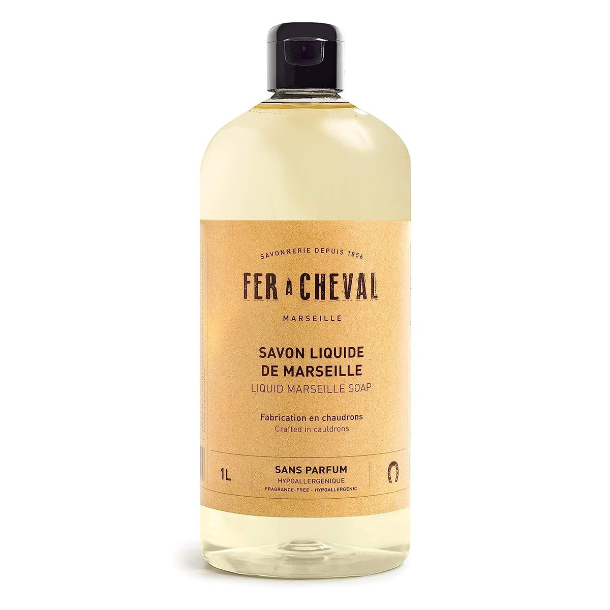 Fer à Cheval Marseille Liquid Soap | Fragrance Free | Hypoallergenic | 1L