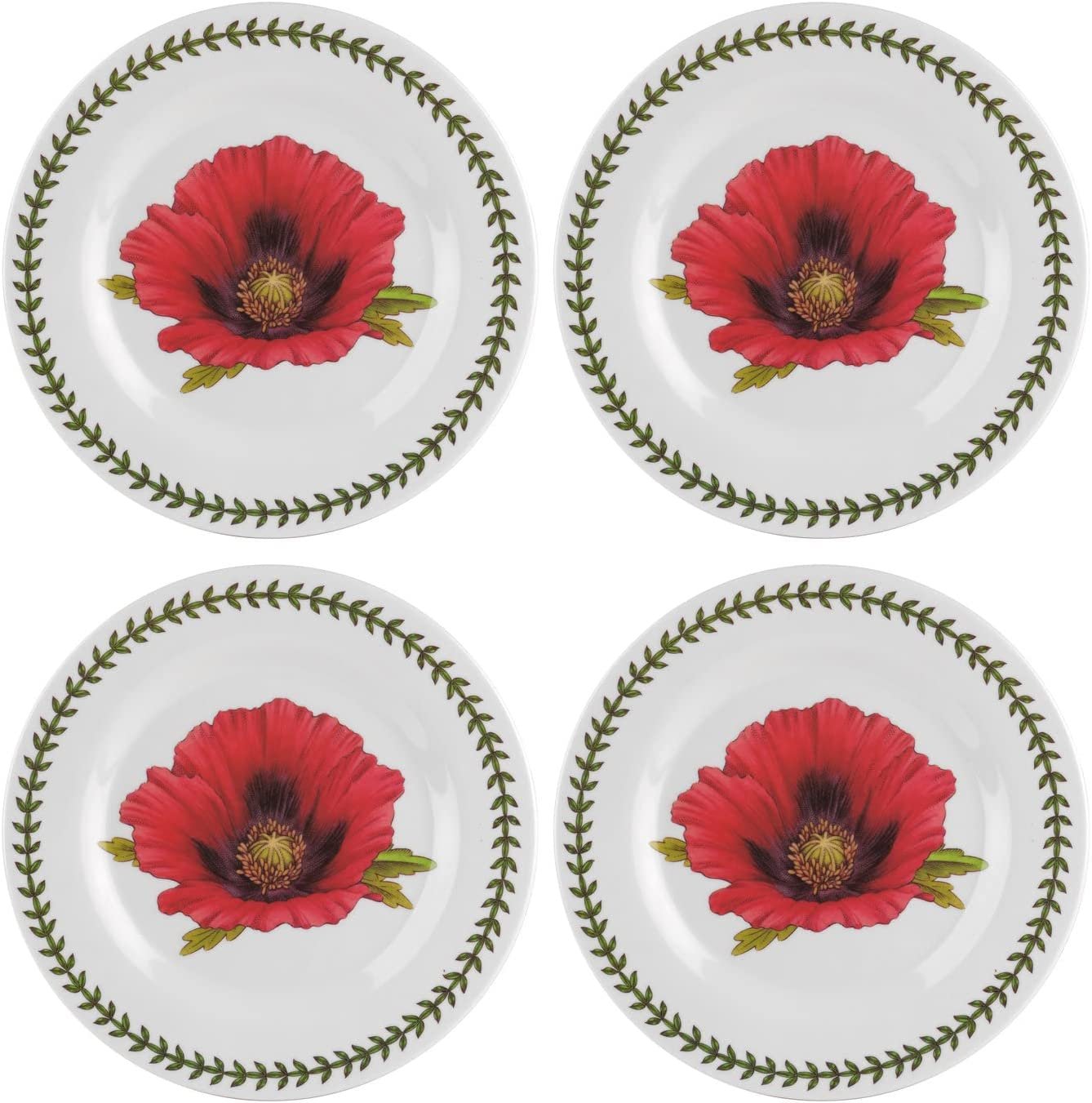 Portmeirion Botanic Garden Melamine Salad Plates Set of 4 Poppy Motif - Thumbnail 2