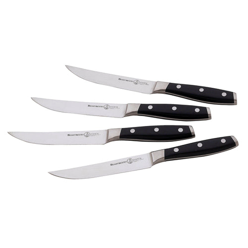Messermeister Avanta  Fine Edge Steak Knife Set of 4 - Black Handle