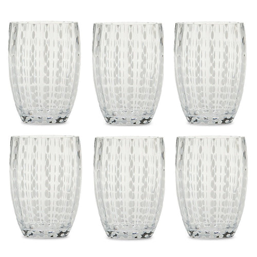 Zafferano Perle Clear Tumbler Glasses (Set of 6) - Home Decors Gifts online | Fragrance, Drinkware, Kitchenware & more - Fina Tavola