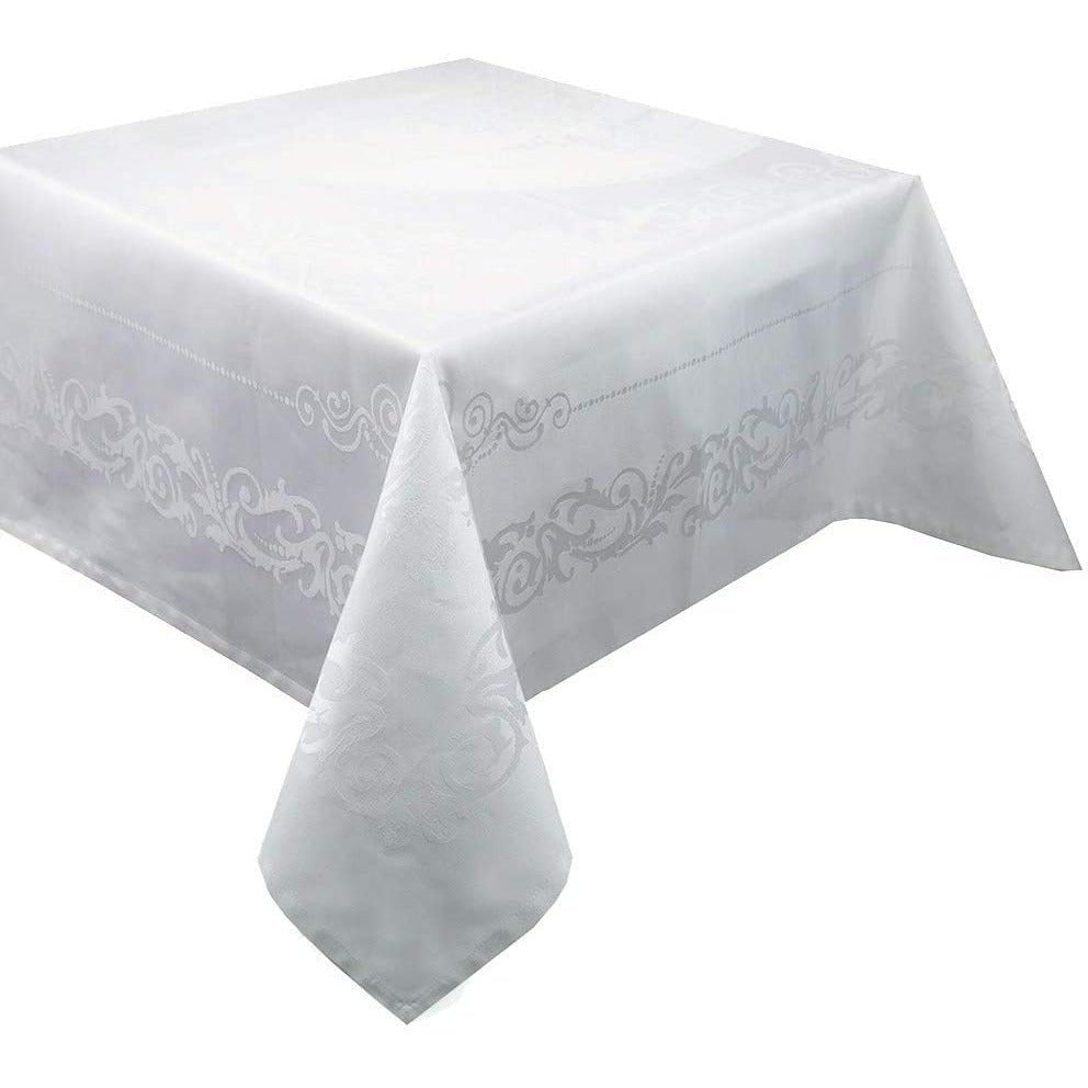 Garnier-Thiebaut Tablecloth Comtesse Blanche Blanc 69" x 143" - Home Decors Gifts online | Fragrance, Drinkware, Kitchenware & more - Fina Tavola