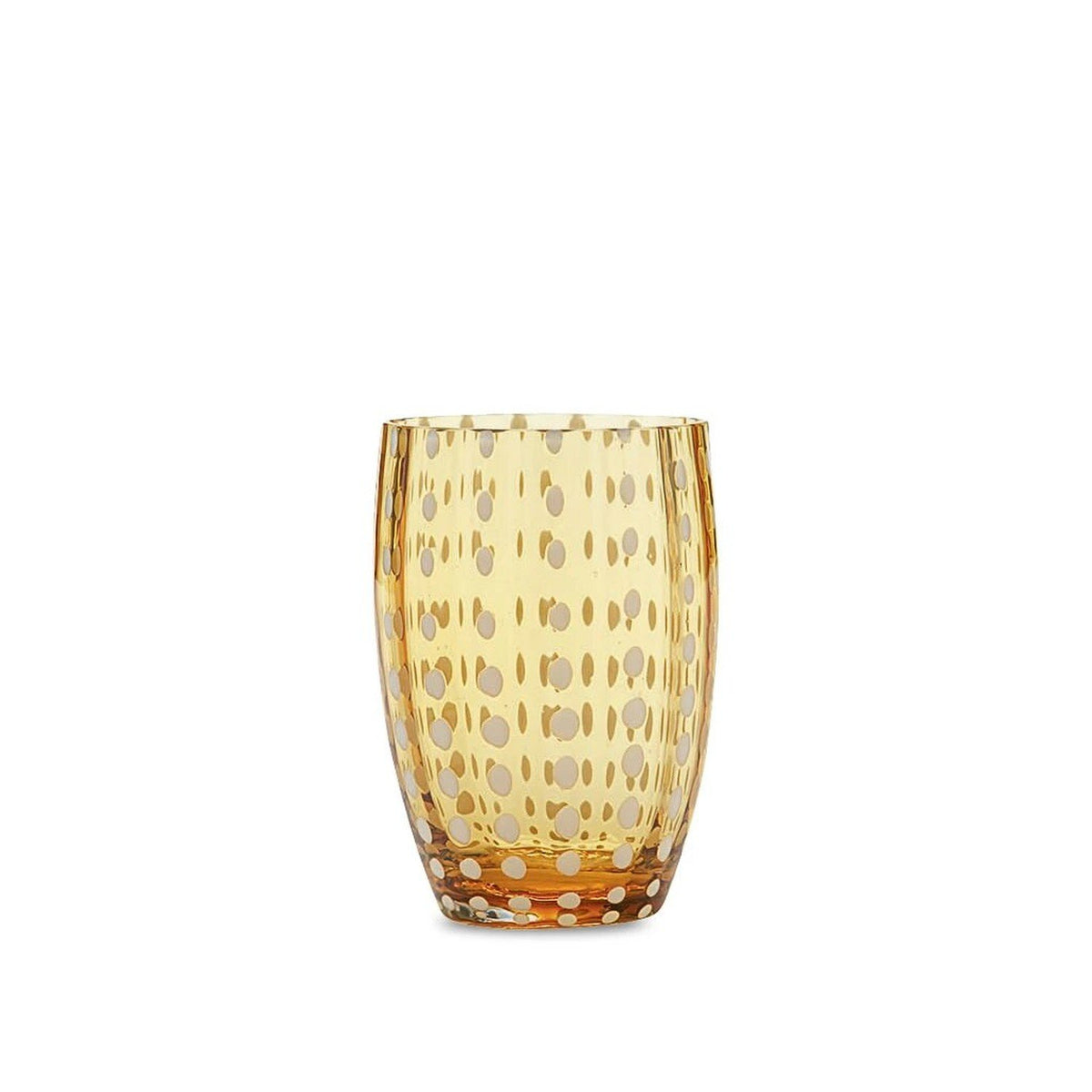 Perle Glass Tumblers (10.8oz ) | Set of 6 | Amber