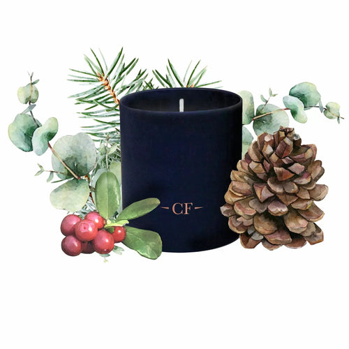 Charles Farris Scented Candle Winter Evergreen , Fragrances of Eucalyptus Pine Cranberry & Cedar 210g Holiday Scents