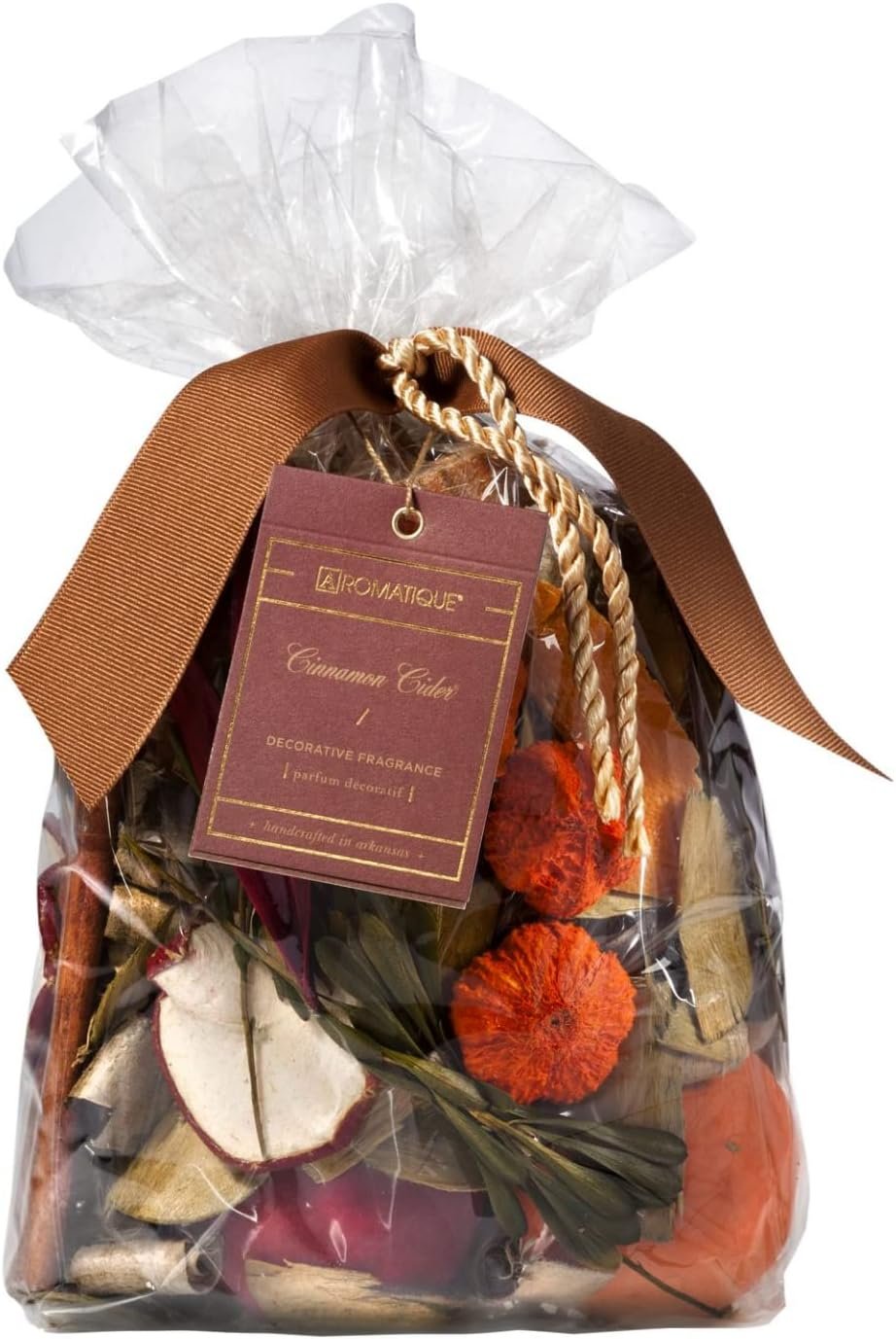 Aromatique Cinnamon Cider Scented Potpourri Bag 13oz - Decorative Home Fragrance Sachet Dried Flowers, Long Lasting Room Air Freshener Deodorizer Perfect Fall Decoration or Catchall Bowl Filler Decor