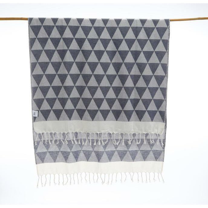 Dark Blue Pyramid Turkish Towel - Home Decors Gifts online | Fragrance, Drinkware, Kitchenware & more - Fina Tavola