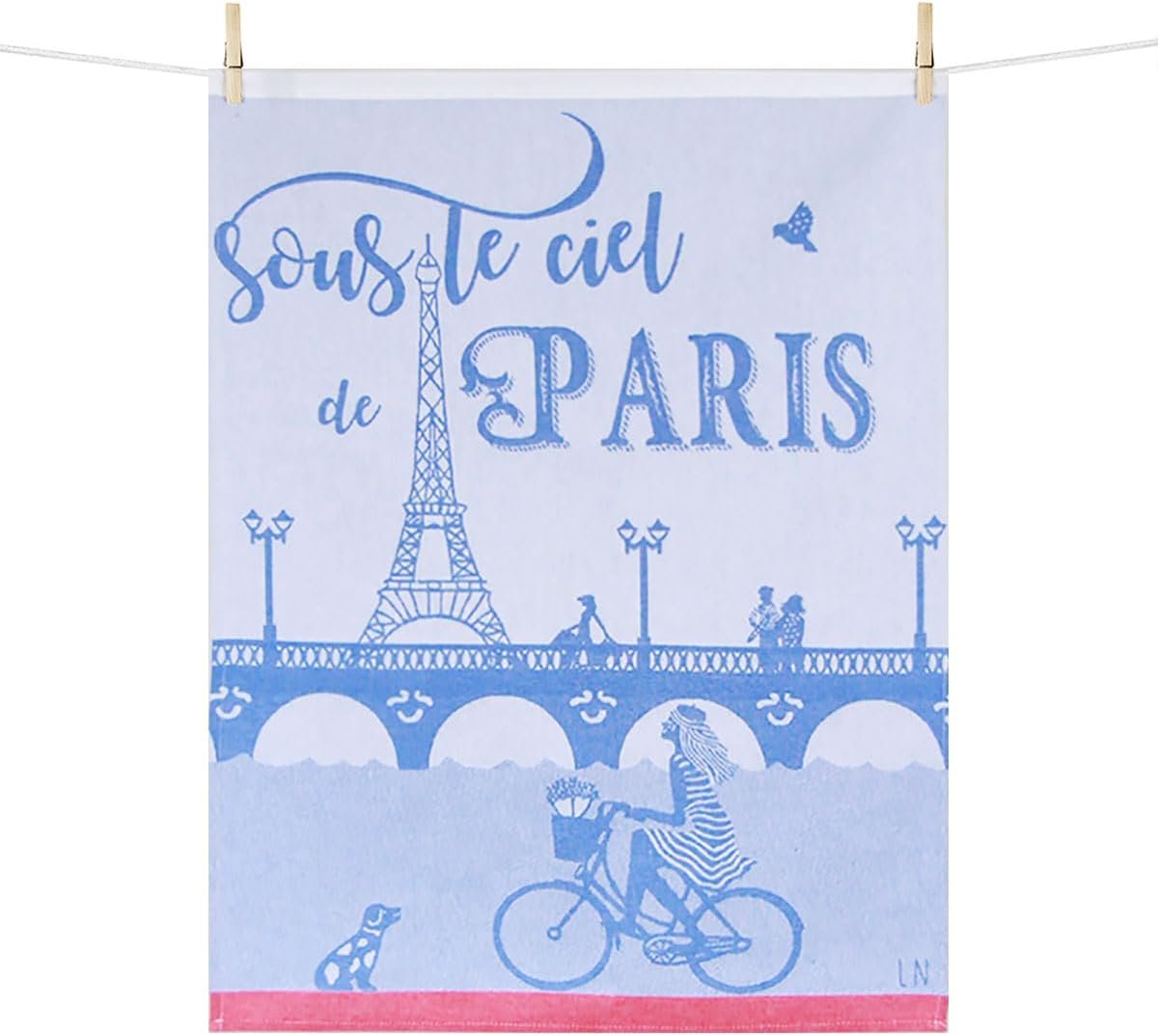 French Jacquard Tea Kitchen Towel | SOUS LE CIEL DE PARIS (City of Love)