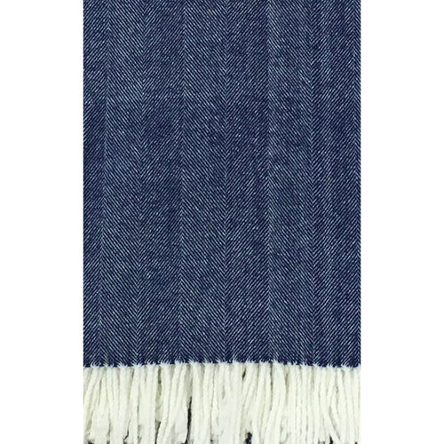 Herringbone Woven Throw Cotton Blend in Harbor Blue - Home Decors Gifts online | Fragrance, Drinkware, Kitchenware & more - Fina Tavola