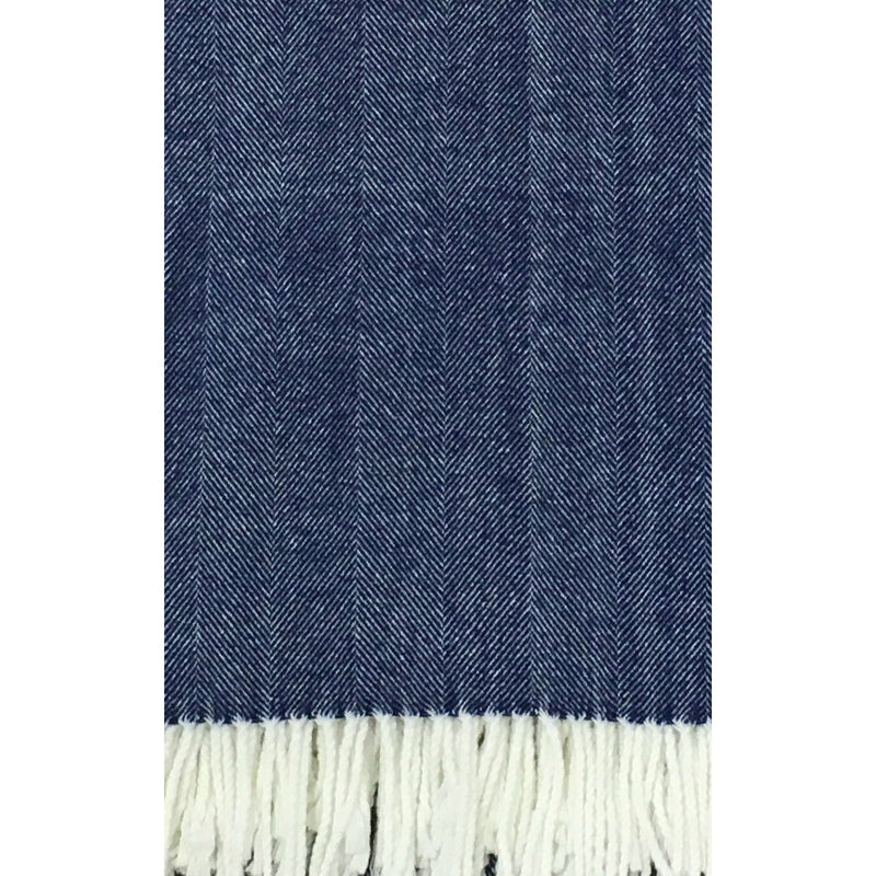 Herringbone Woven Throw Cotton Blend in Harbor Blue - Home Decors Gifts online | Fragrance, Drinkware, Kitchenware & more - Fina Tavola