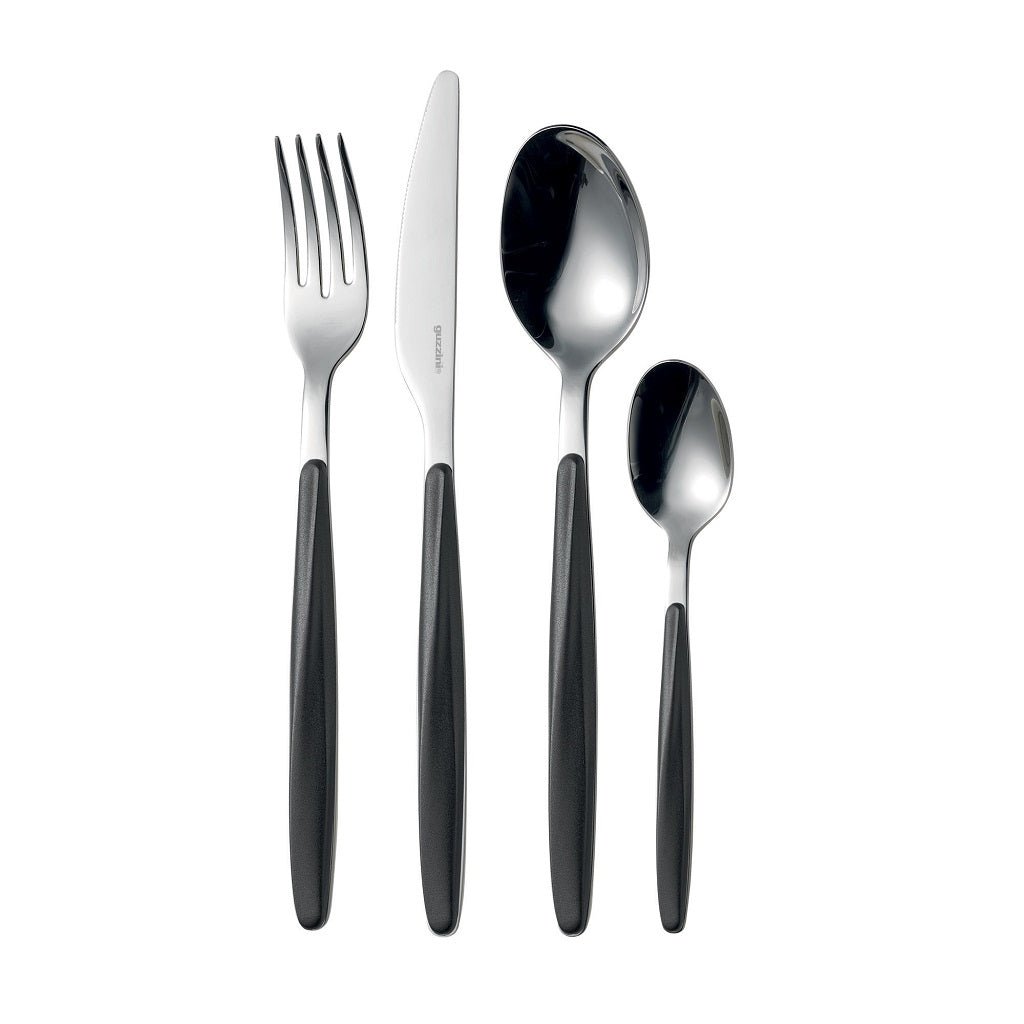 Guzzini My Fusion 24 Pcs Flatware Set Black - Home Decors Gifts online | Fragrance, Drinkware, Kitchenware & more - Fina Tavola