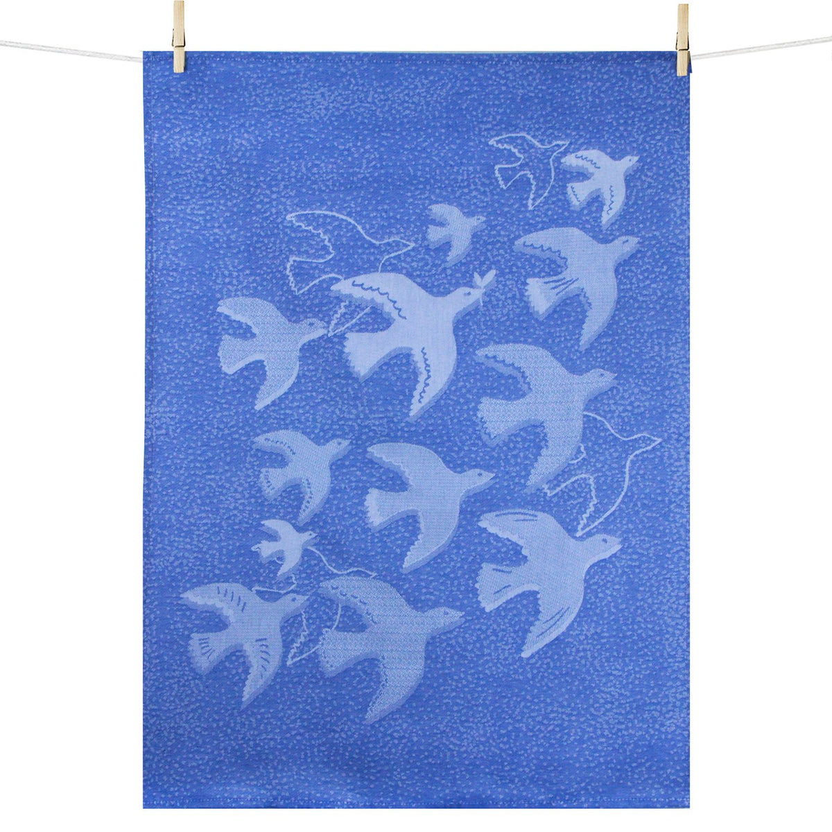 Moutet Tissage French Jacquard 100% Cotton Tea-Towels Kitchen Towels "DOVE OF PEACE"