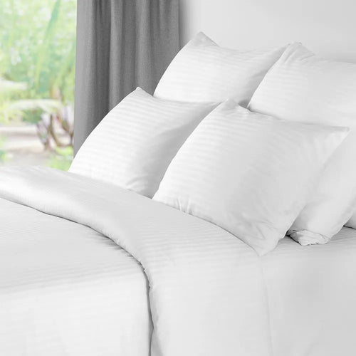 Garnier Thiebaut Hotel Collection Bordeaux Standard Queen Pillow Case | White Stripes | Set of 2