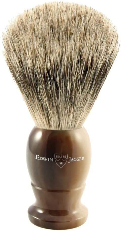 Light Horn Imitation Edwin Jagger English Medium Shaving Brush with Best Badger | Light Horn