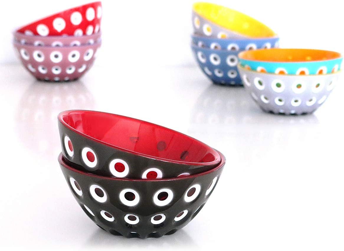 Guzzini Le Murrine Small Serving Bowl | Black & Red | Set of 2