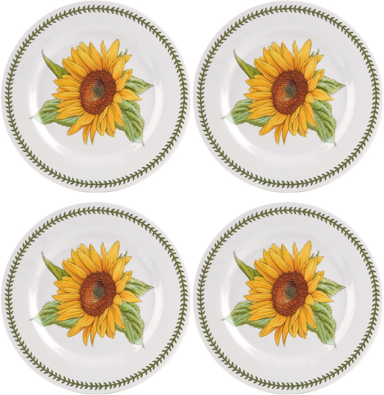 Portmeirion Botanic Garden Melamine Dinner Plates Set of 4 Sunflower Motif - Thumbnail 3