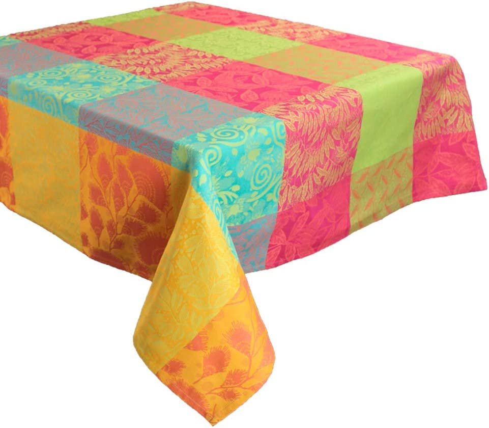 Garnier Thiebaut French Coated Cotton Tablecloth Mille Buissons Floraison Rectangular | 69" x 98"