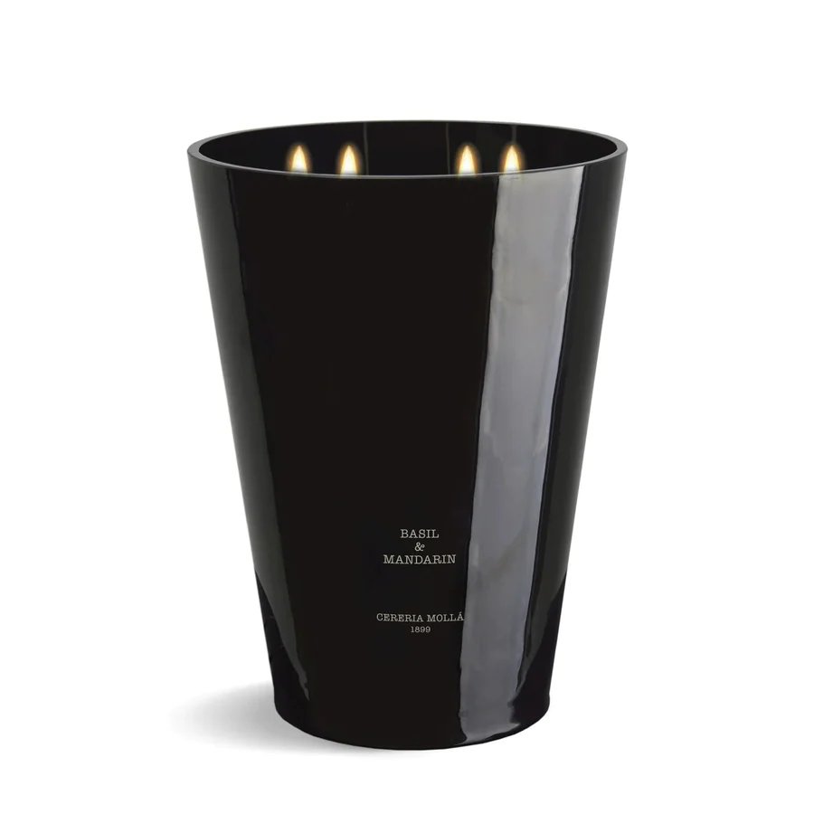 Luxury Scented 7 Wick Candle 3XL | Basil & Mandarin Black | 246oz