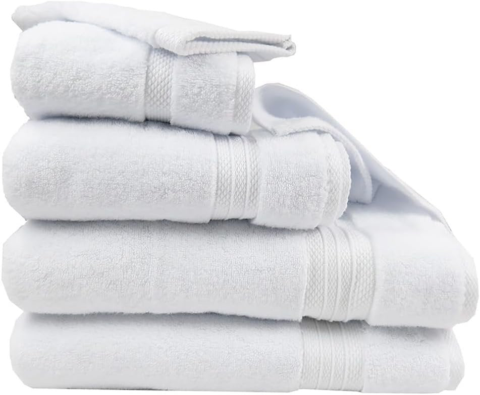 Garnier Thiebaut Elea 600GSM Bath Towels Set White Super Soft Zero Twist | Set of 6