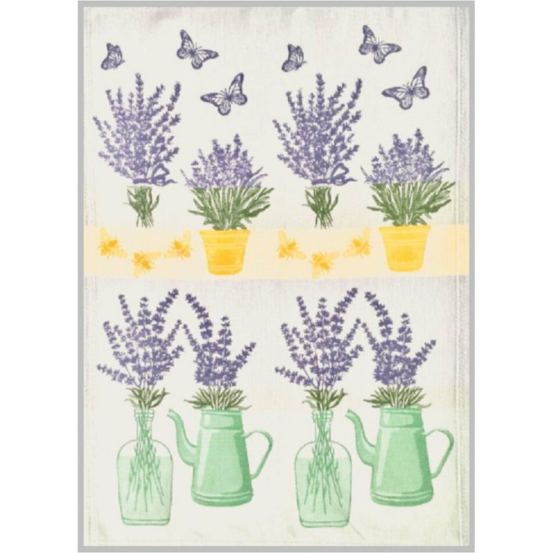 Kitchen Tea Towel Mierco Fine European Linens 20" x 30" Swedish Lavender and Aqua Vases - Home Decors Gifts online | Fragrance, Drinkware, Kitchenware & more - Fina Tavola