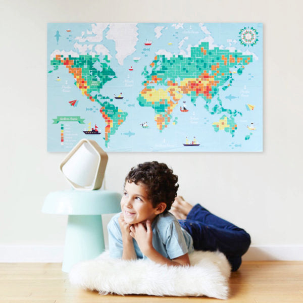 Mosaic Creative Sticker Activity Poster | World Map